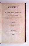 CHEMISTRY  CHAPTAL, JEAN-ANTOINE-CLAUDE. Chimie appliquée a lAgriculture.  2 vols.  1823